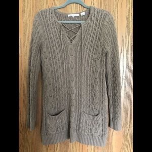 Brown Cable Knit Sweater